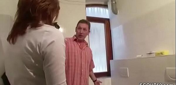  German Redhead MILF Seduce to Fuck At Work by Stranger